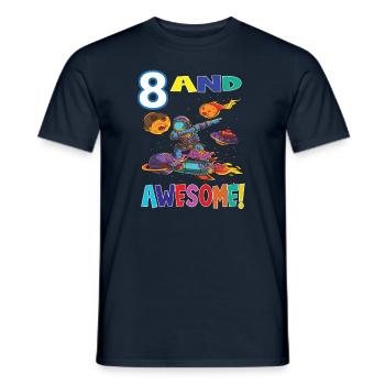 8 And Awesome Birthday Astronaut - Men's T-Shirt - navy - Front - AI Model Male 178 light (178cm)