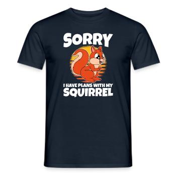 Sorry I Have Plans With My Squirrel - Men's T-Shirt - navy - Front - AI Model Male 178 light (178cm)