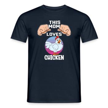 Funny Chicken Saying Chicken - Men's T-Shirt - navy - Front - AI Model Male 178 light (178cm)