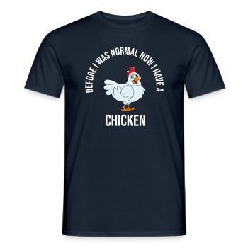 Drôle de poulet disant poulet - T-shirt homme - marine - Devant - AI Model Male 178 light (178cm)