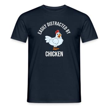 Funny Chicken Saying Chicken - Men's T-Shirt - navy - Front - AI Model Male 178 light (178cm)