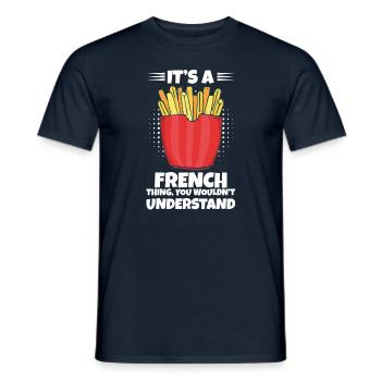 Frites amusantes Frites drôles - T-shirt homme - marine - Devant - AI Model Male 178 light (178cm)