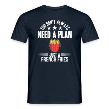 Frites amusantes Frites drôles - T-shirt homme - marine - Devant - AI Model Male 178 light (178cm)