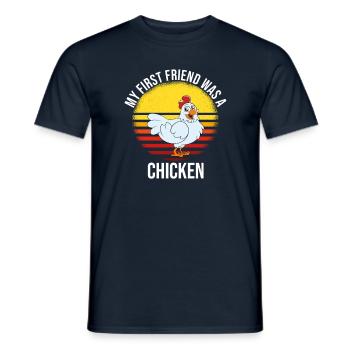 Lustiger Hühner Spruch Huhn - Männer T-Shirt - Navy - Vorne - AI Model Male 178 light (178cm)
