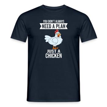 Drôle de poulet disant poulet - T-shirt homme - marine - Devant - AI Model Male 178 light (178cm)