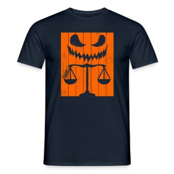 Lawyer Halloween Pumpkin - Men's T-Shirt - navy - Front - AI Model Male 178 light (178cm)
