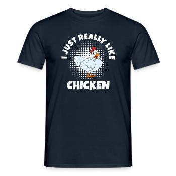 Drôle de poulet disant poulet - T-shirt homme - marine - Devant - AI Model Male 178 light (178cm)