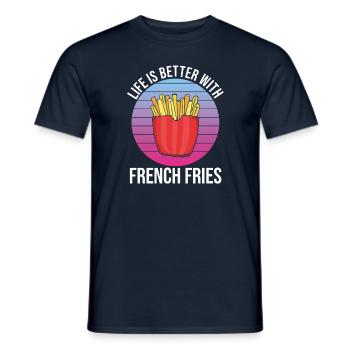 Lustige Pommes Lustig French Fries - Männer T-Shirt - Navy - Vorne - AI Model Male 178 light (178cm)
