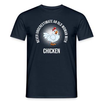 Drôle de poulet disant poulet - T-shirt homme - marine - Devant - AI Model Male 178 light (178cm)