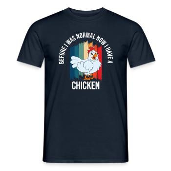 Funny Chicken Saying Chicken - Men's T-Shirt - navy - Front - AI Model Male 178 light (178cm)