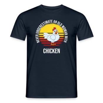 Funny Chicken Saying Chicken - Men's T-Shirt - navy - Front - AI Model Male 178 light (178cm)