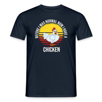 Funny Chicken Saying Chicken - Men's T-Shirt - navy - Front - AI Model Male 178 light (178cm)