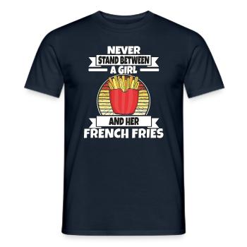 Frites amusantes Frites drôles - T-shirt homme - marine - Devant - AI Model Male 178 light (178cm)