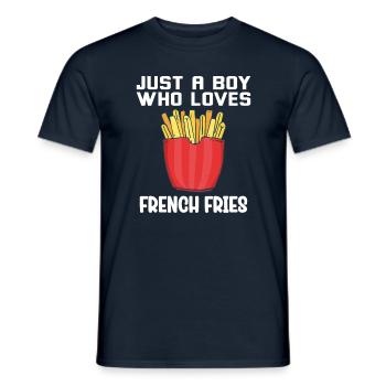 Funny Fries Funny French Fries - Men's T-Shirt - navy - Front - AI Model Male 178 light (178cm)