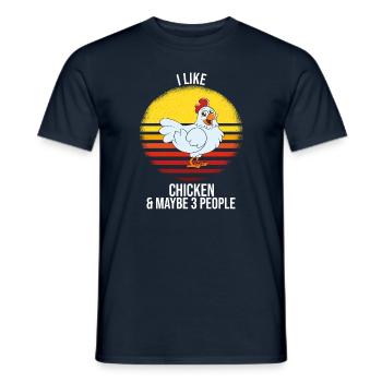 Drôle de poulet disant poulet - T-shirt homme - marine - Devant - AI Model Male 178 light (178cm)