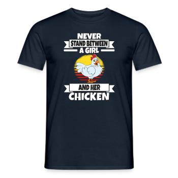 Drôle de poulet disant poulet - T-shirt homme - marine - Devant - AI Model Male 178 light (178cm)