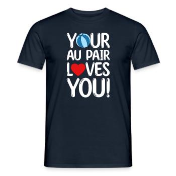 Au Pair Fille Maternelle Nounou - T-shirt homme - marine - Devant - AI Model Male 178 light (178cm)