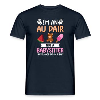 Au Pair Fille Maternelle Nounou - T-shirt homme - marine - Devant - AI Model Male 178 light (178cm)