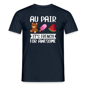 Au Pair Fille Maternelle Nounou - T-shirt homme - marine - Devant - AI Model Male 178 light (178cm)