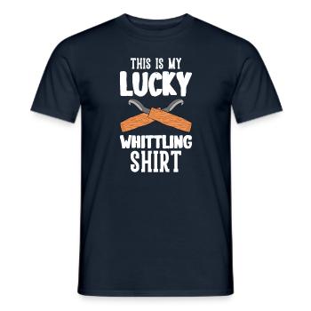 Wood Shining Wood Carving - Men's T-Shirt - navy - Front - AI Model Male 178 light (178cm)