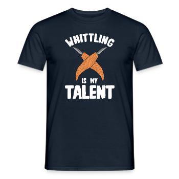 Wood Shining Wood Carving - Men's T-Shirt - navy - Front - AI Model Male 178 light (178cm)