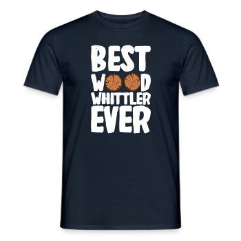 Wood Shining Wood Carving - Men's T-Shirt - navy - Front - AI Model Male 178 light (178cm)