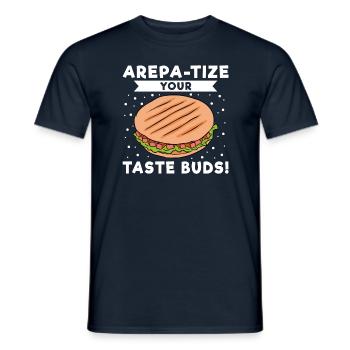 Arepa-Tize Your Taste Buds - Men's T-Shirt - navy - Front - AI Model Male 178 light (178cm)