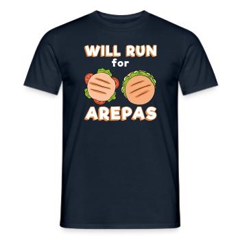 Will Run For Arepas - Men's T-Shirt - navy - Front - AI Model Male 178 light (178cm)