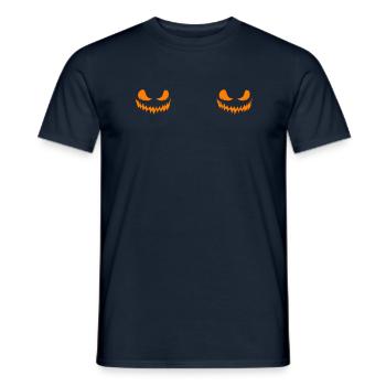 Halloween Kürbis Halloween Geist - Männer T-Shirt - Navy - Vorne - AI Model Male 178 light (178cm)