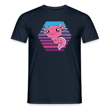 Cute Axolotl Funny Axolotl - Men's T-Shirt - navy - Front - AI Model Male 178 light (178cm)