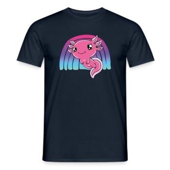 Cute Axolotl Funny Axolotl - Men's T-Shirt - navy - Front - AI Model Male 178 light (178cm)
