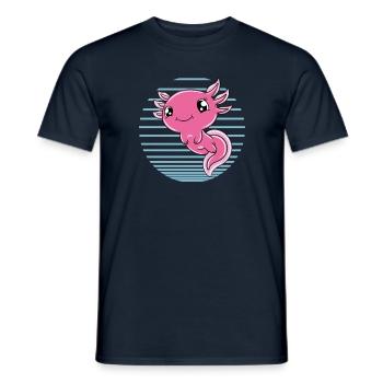 Cute Axolotl Funny Axolotl - Men's T-Shirt - navy - Front - AI Model Male 178 light (178cm)