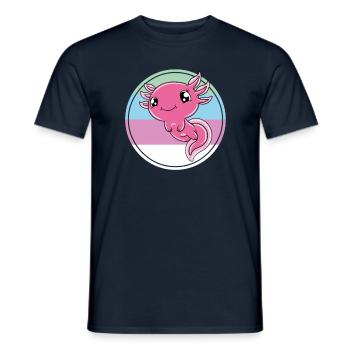 Cute Axolotl Funny Axolotl - Men's T-Shirt - navy - Front - AI Model Male 178 light (178cm)