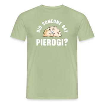 Pierogi Recipe Polish Pierogi - Men's T-Shirt - sage - Front - AI Model Male 178 light (178cm)