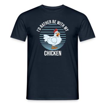 Funny Chicken Saying Chicken - Men's T-Shirt - navy - Front - AI Model Male 178 light (178cm)