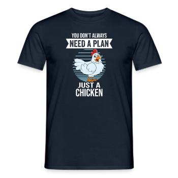 Funny Chicken Saying Chicken - Men's T-Shirt - navy - Front - AI Model Male 178 light (178cm)