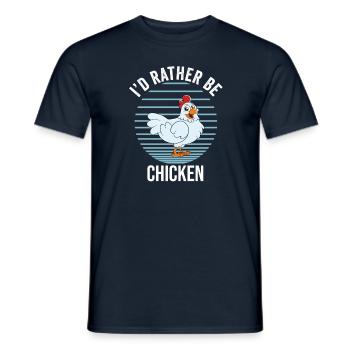 Funny Chicken Saying Chicken - Men's T-Shirt - navy - Front - AI Model Male 178 light (178cm)
