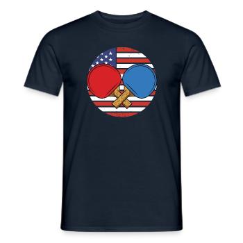 Tennis de table dictant raquette de tennis de table - T-shirt homme - marine - Devant - AI Model Male 178 light (178cm)