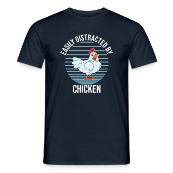 Funny Chicken Saying Chicken - Men's T-Shirt - navy - Front - AI Model Male 178 light (178cm)