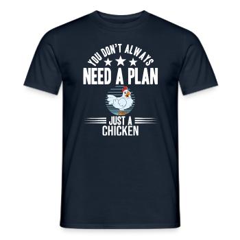 Funny Chicken Saying Chicken - Men's T-Shirt - navy - Front - AI Model Male 178 light (178cm)