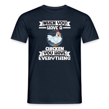 Lustiger Hühner Spruch Huhn - Männer T-Shirt - Navy - Vorne - AI Model Male 178 light (178cm)