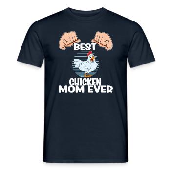 Funny Chicken Saying Chicken - Men's T-Shirt - navy - Front - AI Model Male 178 light (178cm)