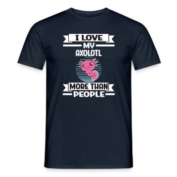Funny Axolotl Cute Axolotl - Men's T-Shirt - navy - Front - AI Model Male 178 light (178cm)