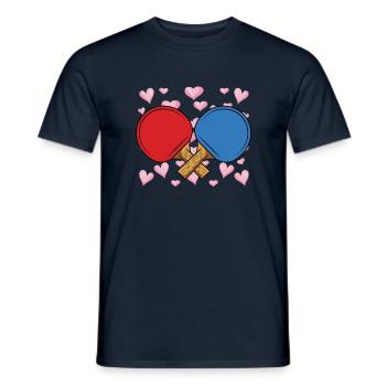 Tennis de table dictant raquette de tennis de table - T-shirt homme - marine - Devant - AI Model Male 178 light (178cm)