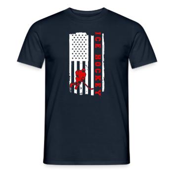 Dicton de hockey sur glace pour les joueurs de hockey sur glace - T-shirt homme - marine - Devant - AI Model Male 178 light (178cm)