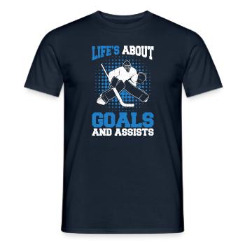 Dicton de hockey sur glace pour les joueurs de hockey sur glace - T-shirt homme - marine - Devant - AI Model Male 178 light (178cm)