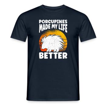 Mignon Porc-épic Drôle - T-shirt homme - marine - Devant - AI Model Male 178 light (178cm)