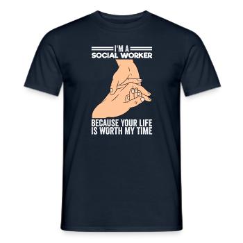 Sozialarbeiter Straßenarbeiter Streetworker - Männer T-Shirt - Navy - Vorne - AI Model Male 178 light (178cm)