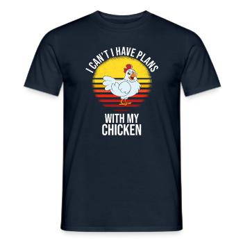 Funny Chicken Saying Chicken - Men's T-Shirt - navy - Front - AI Model Male 178 light (178cm)