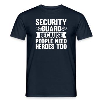 Security Kleidung Security Zubehör - Männer T-Shirt - Navy - Vorne - AI Model Male 178 light (178cm)
